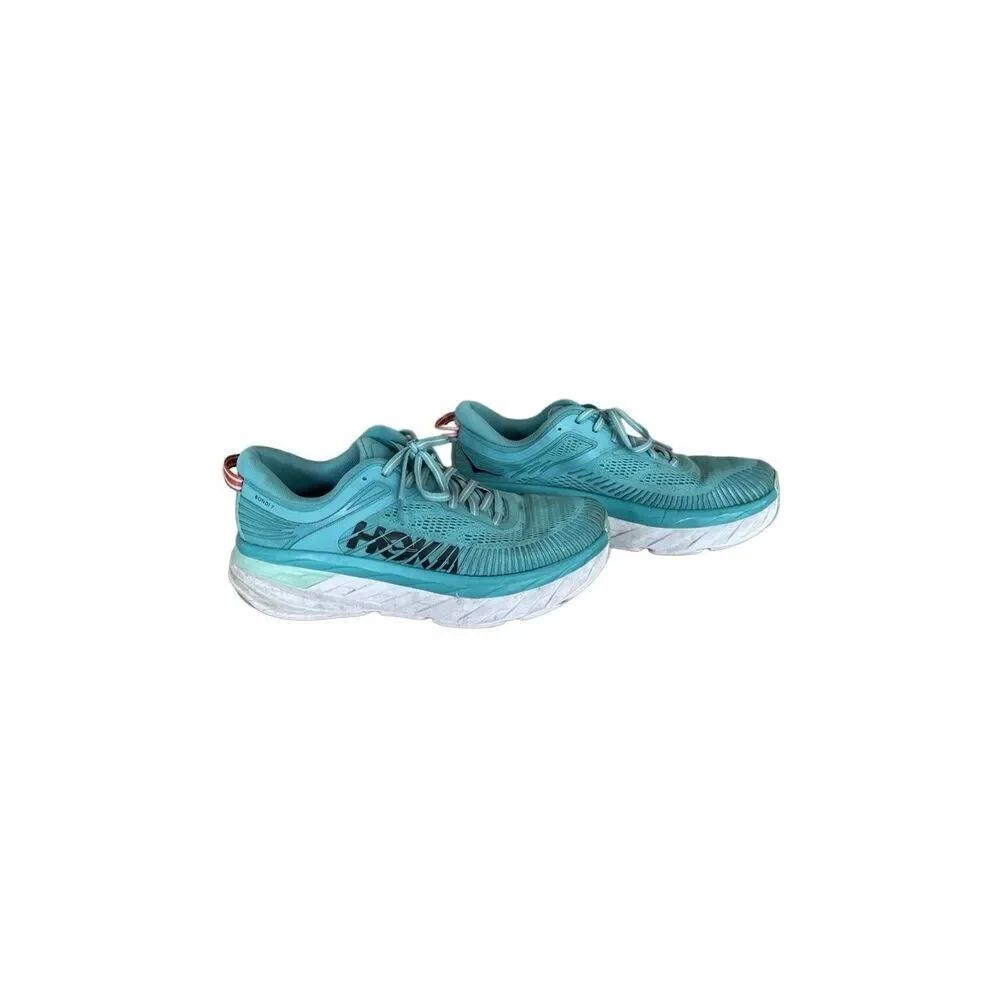 Hoka One Women's Bondi 7 Cushioned Running Sneakers Shoes Blue Size 8